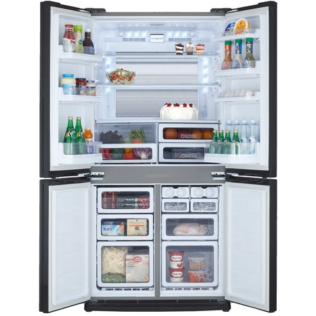 Side by side Sharp SJEX820FSL, 605 l, Clasa A++, No Frost, J-Tech Inverter, H 183 cm, Silver