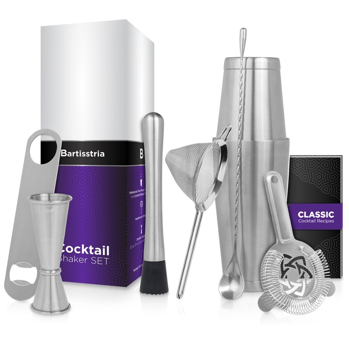 BARTISSTRIA koktél shaker készlet, mixereknek, 8 részes