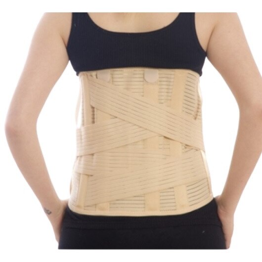 Orteza lombosacrala 32 cm cu centura si 4 atele, marime L, circumferinta talie 90-100 cm, Morsa Cyberg