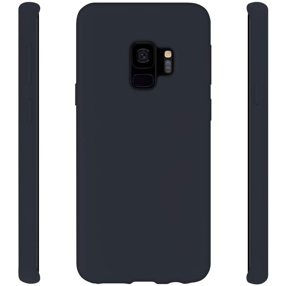 Husa protectie compatibila cu Samsung Galaxy S9, ultra slim, silicon Bleumarin, cu interior de catifea