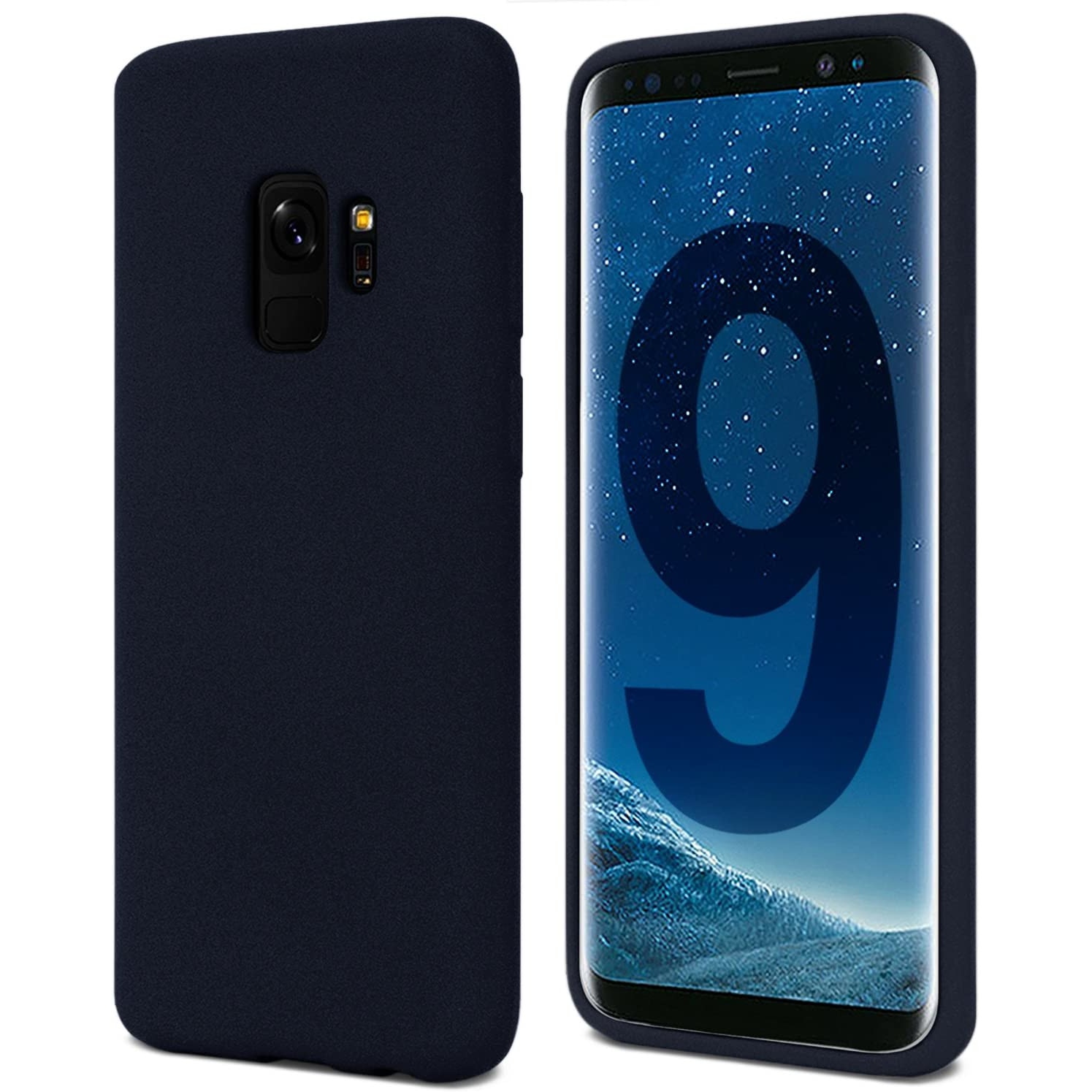 Husa protectie compatibila cu Samsung Galaxy S9, ultra slim, silicon Bleumarin, cu interior de catifea