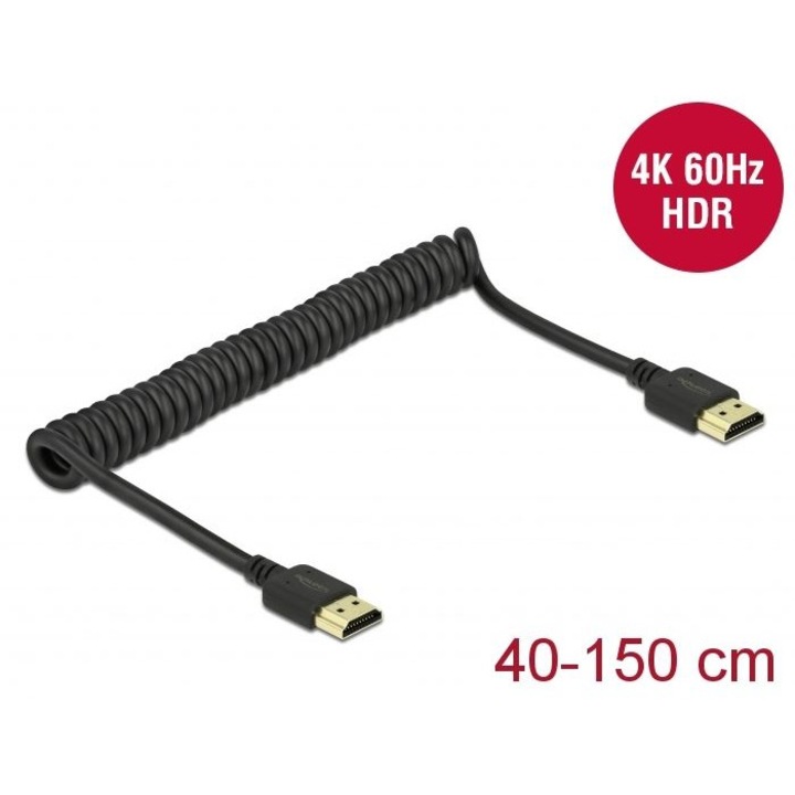 Delock HDMI feltekert kábel 4K 60 Hz