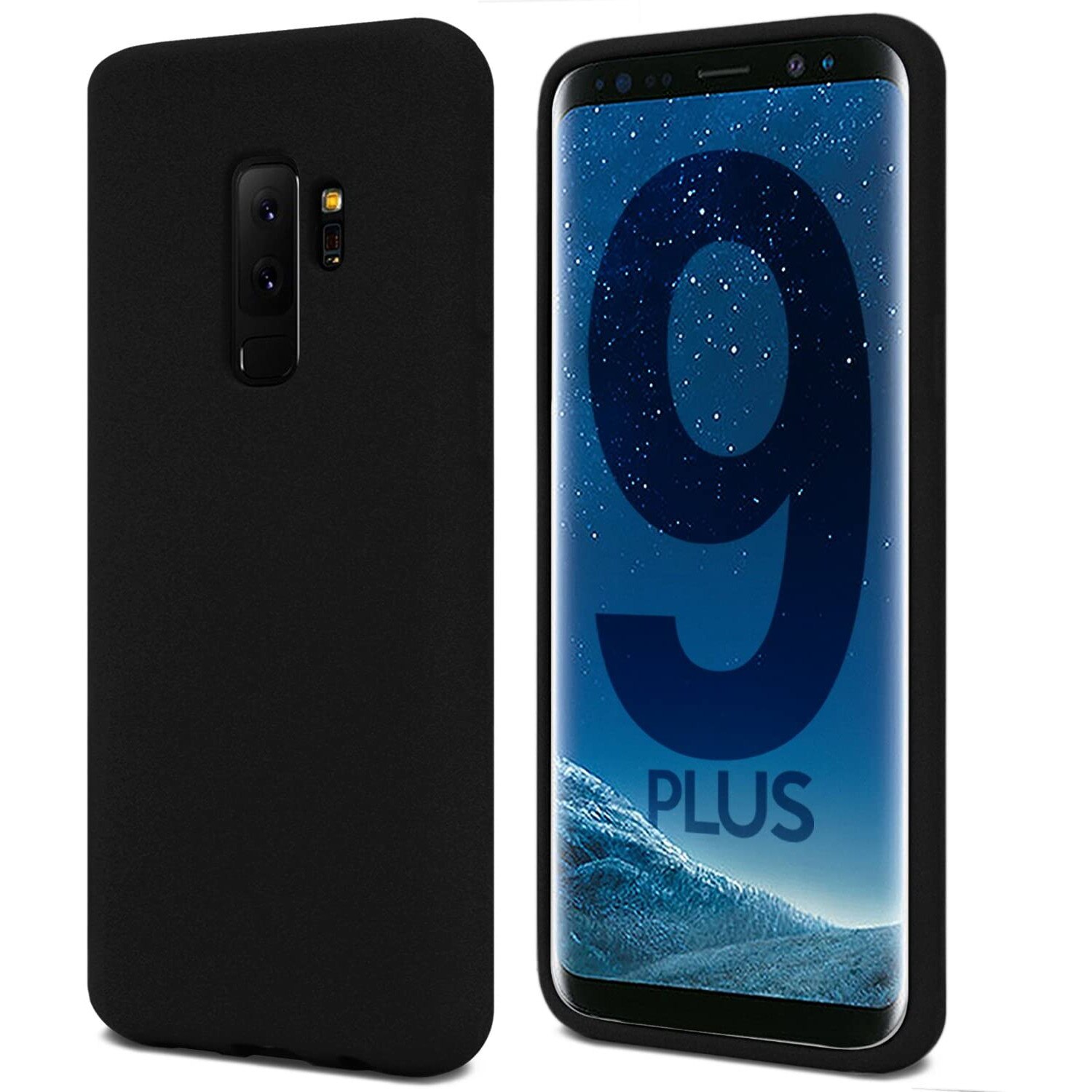 Husa compatibila cu Samsung Galaxy S9 Plus, ultra slim, silicon Negru, cu interior de catifea, PlanetPhone