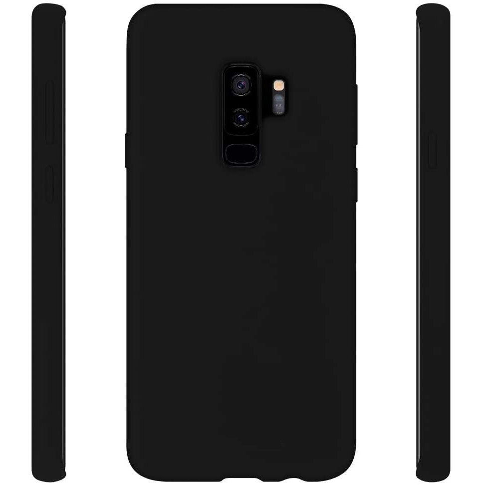 Husa compatibila cu Samsung Galaxy S9 Plus, ultra slim, silicon Negru, cu interior de catifea, PlanetPhone