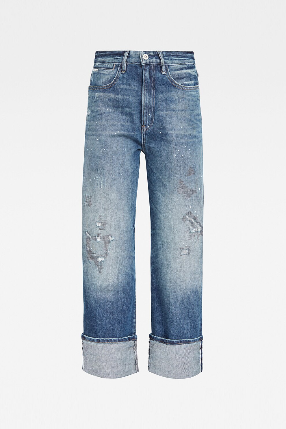 G-Star RAW, Blugi cu aspect deteriorat, Bleumarin/Alb, W29-L32