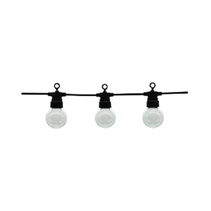 LED Garland 10 átlátszó izzók, fekete kábel 2700k