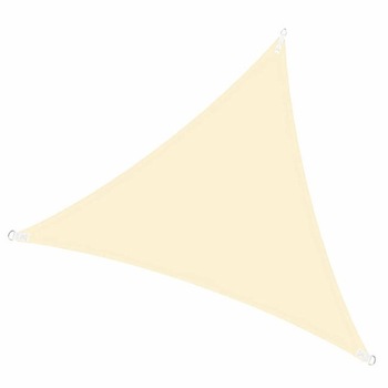 Prelata soare / vela umbrire triunghiulara 5.0 x 5.0 m x 5.0 m, impermeabila, protectie UV, ecru Prelata soare / vela umbrire triunghiulara 5.0 x 5.0 m x 5.0 m, impermeabila, protectie UV, ecru