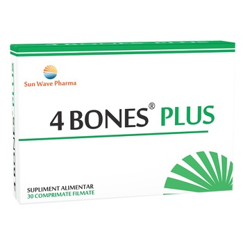 Supliment alimentar 4 Bones Plus Sun Wave Pharma, 30 comprimate Supliment alimentar 4 Bones Plus Sun Wave Pharma, 30 comprimate