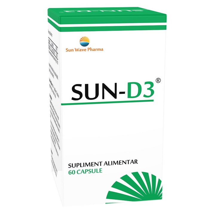 Хранителна добавка Sun-D3 Sun Wave Pharma, 60 капсули