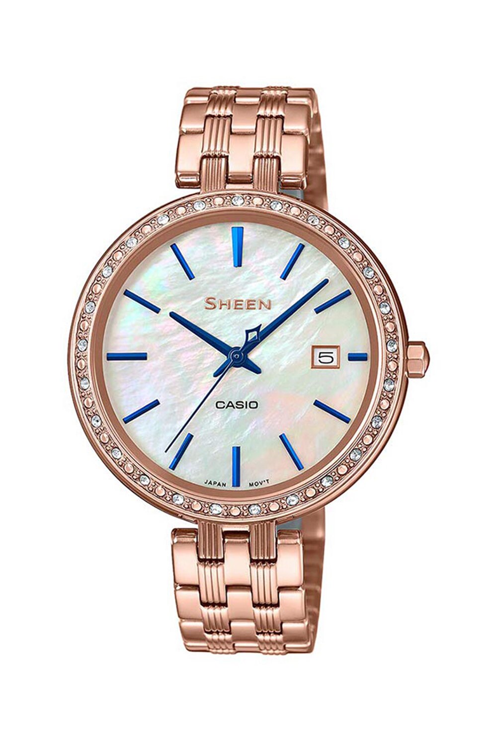 Casio, Ceas analog decorat cu cristale , Auriu rose