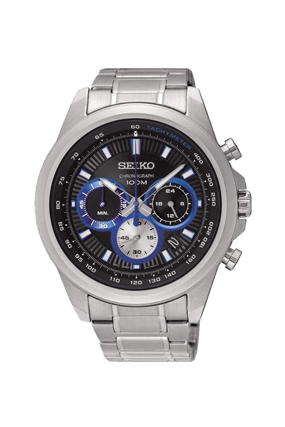 Seiko, Ceas cronograf de otel inoxidabil, Argintiu
