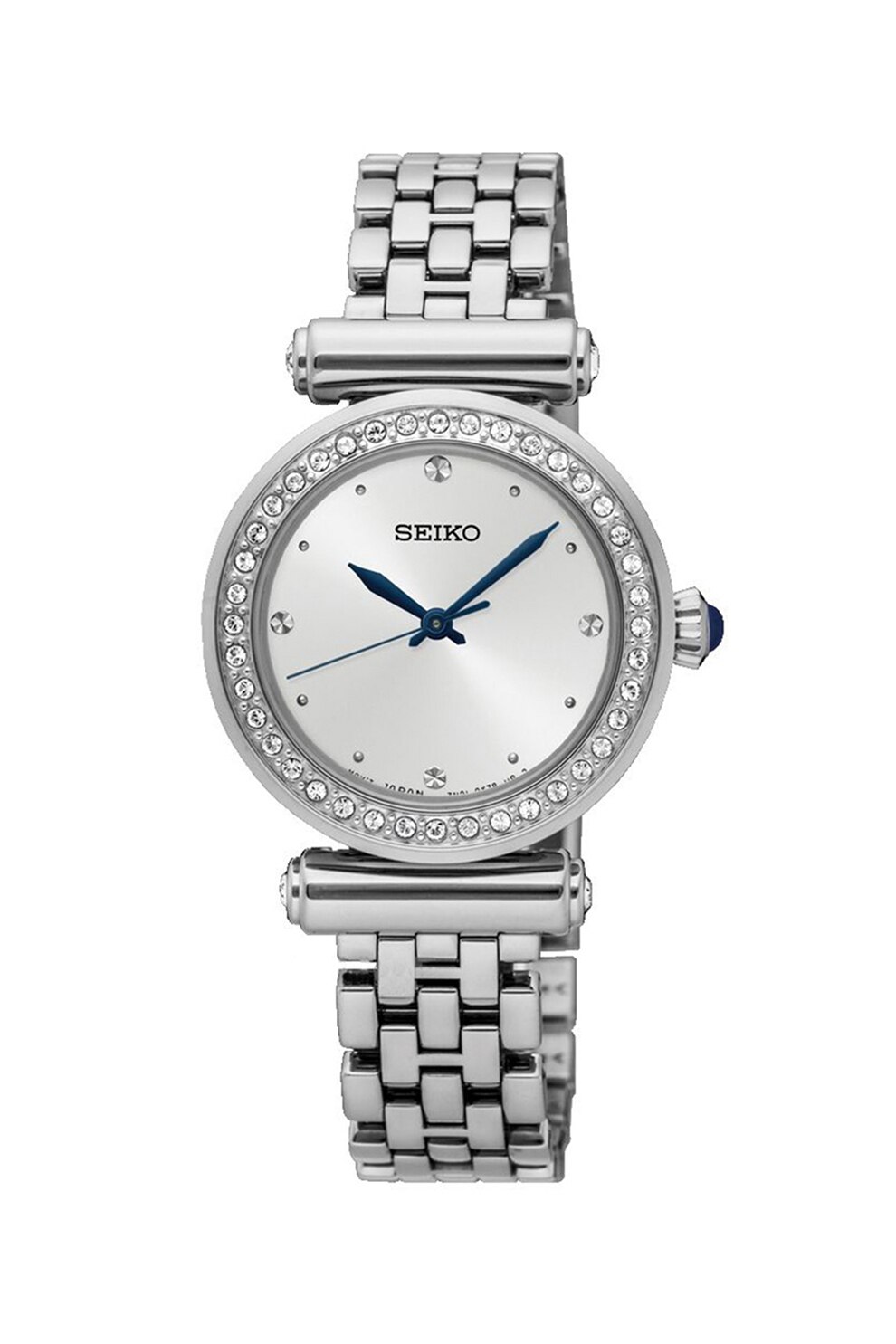 Seiko, Ceas de otel inoxidabil decorat cu cristale , Argintiu