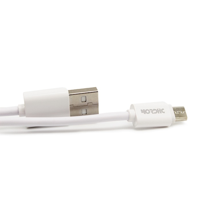 Cablu de date NORDIC, USB - Micro USB, 2.1A, 1m, incarcare, alb