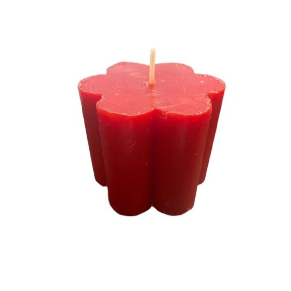 Lumanare Vision, forma de floare rosie, 6x8cm