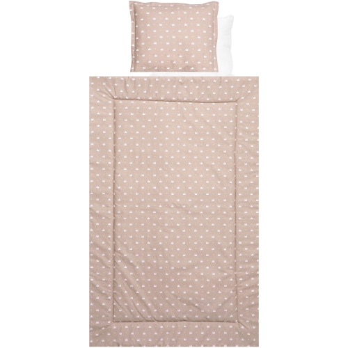 Set Lorelli Lenjerie Pat Bumbac Ranforce 4 Piese, Colectia 2019, Crowns Latte