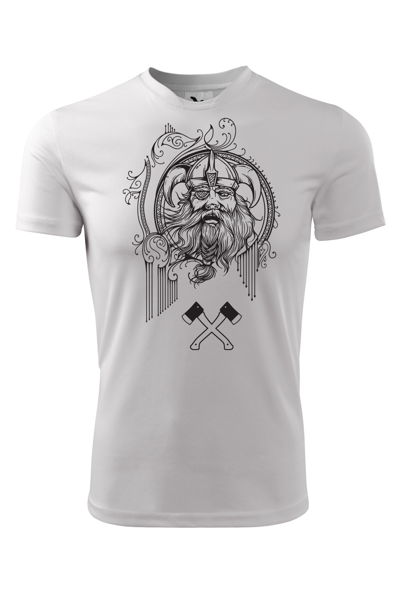 Tricou personalizat, Cap Viking, Adler, Alb