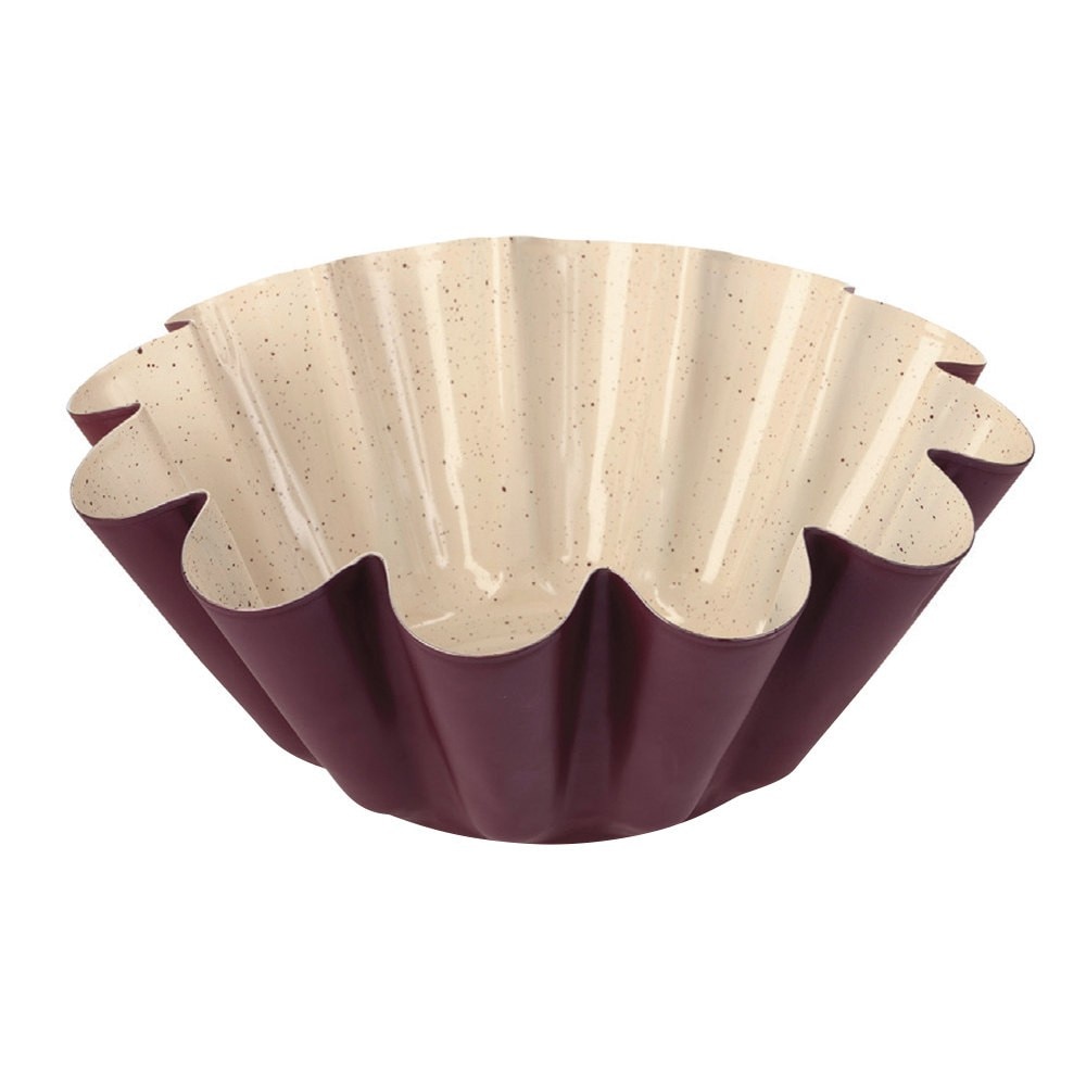 Forma pentru chec NAVA Terrestrial, cu invelis ceramic, otel carbon, model floare, 8 x 22.5 cm