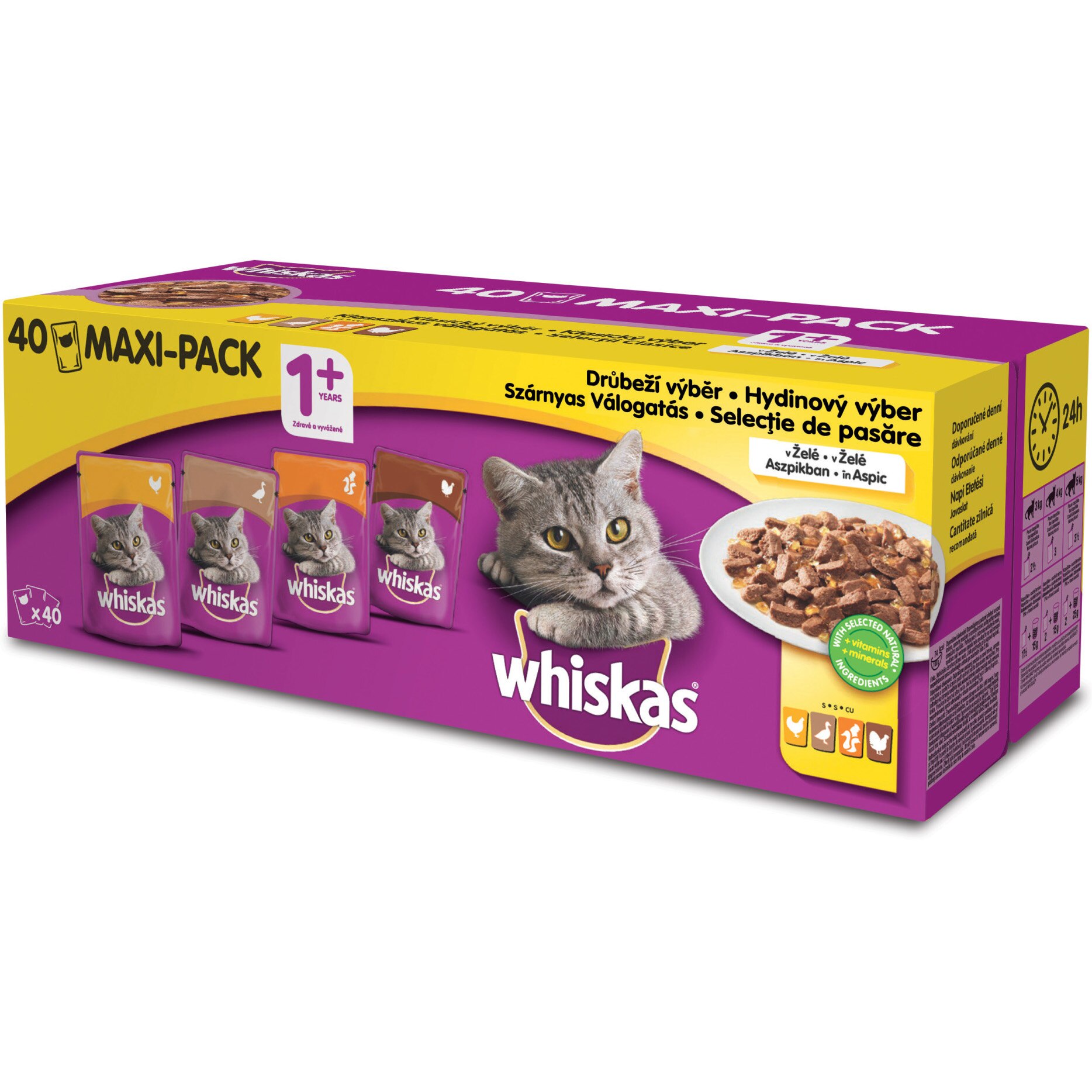 Hrana umeda pentru pisici Whiskas, Pasare in aspic, 40x100g