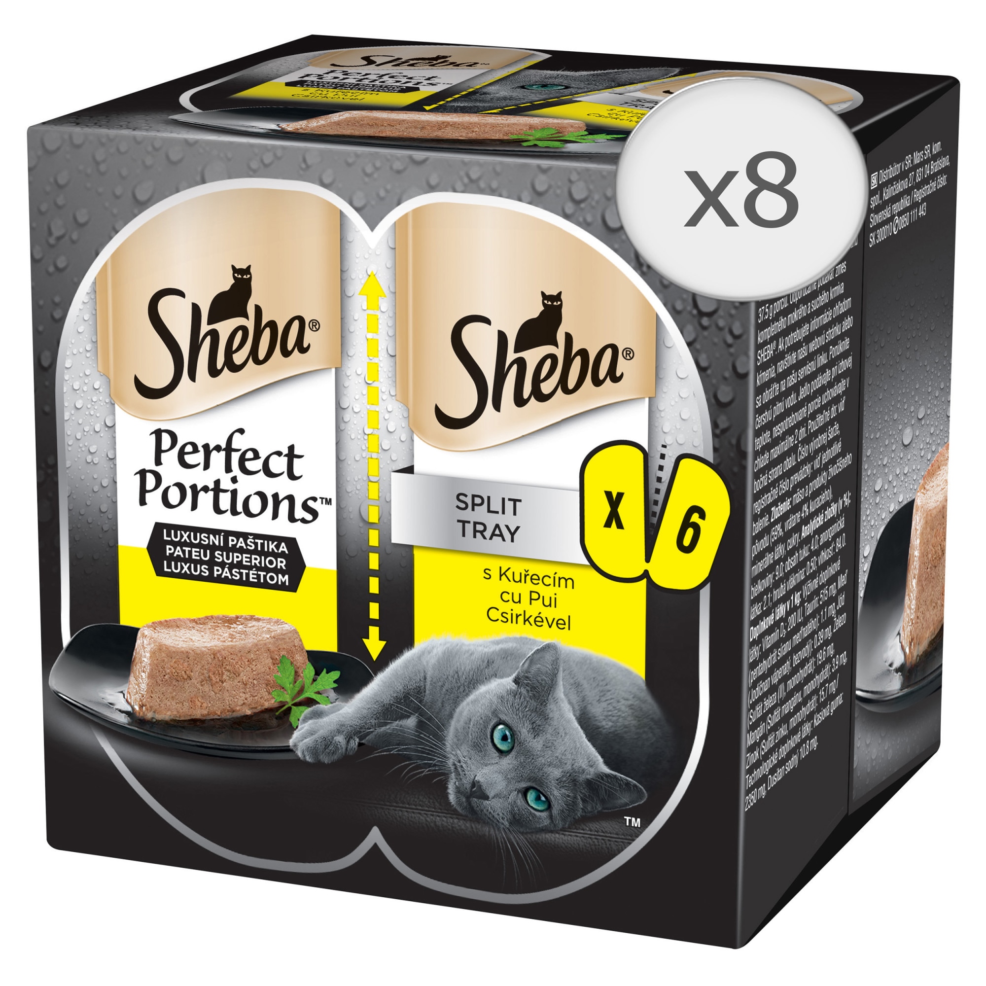 Hrana umeda pentru pisici Sheba Perfect Portions, Pui, 8x6x37,5g
