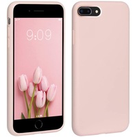 husa compatibila cu iphone 7 plus  iphone 8 plus ultra slim silicon interior din catifea dusty roz planetphone imagen 12_0_
0