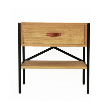 Noptiera mad About A, industrial, metal, stejar/negru, 58 x 36 x 56cm Noptiera mad About A, industrial, metal, stejar/negru, 58 x 36 x 56cm