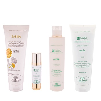 Set 4 produse pentru ingrijirea tenului uscat si a corpului, Lakshmi, 730ml Set 4 produse pentru ingrijirea tenului uscat si a corpului, Lakshmi, 730ml