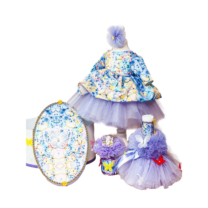 Set botez trusou fete, Licurici Bebe, 6-9 luni, fluture