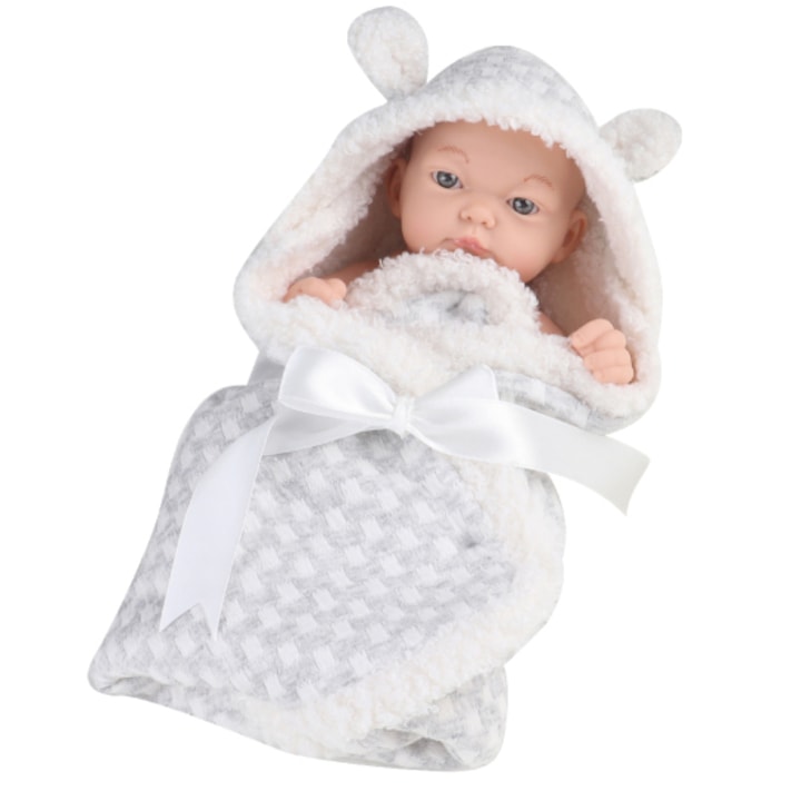 Кукла Mappy - Baby so lovely, С одеяло, Сив, 25 см