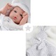Papusa Mappy - Baby so lovely, cu paturica si jucarie DouDou, gri, 30 cm