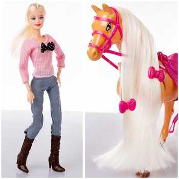 Papusa cu accesorii + Calutul, KP0976 Papusa cu accesorii + Calutul, KP0976