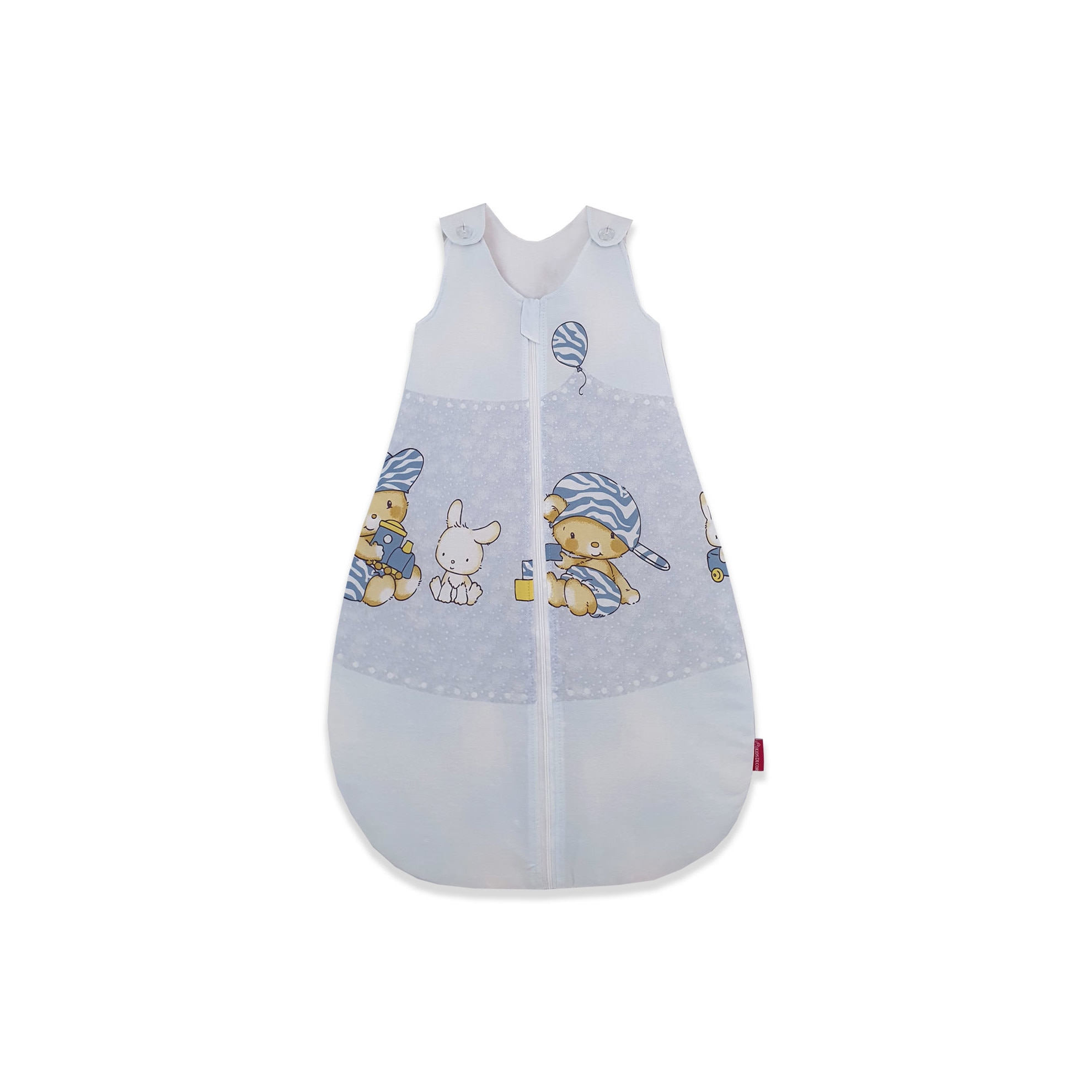 Sac de dormit, KidsDecor, vara 0.8 tog, Hai la joaca albastru 60 cm