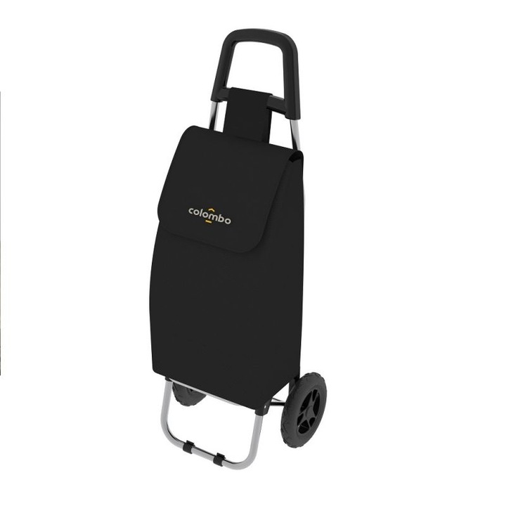 Пазарска количка Colombo Rolly CRL001N, Тегло 1,50 кг, Вместимост 25 кг/40 л, Диаметър на колелото 16 см, Черна