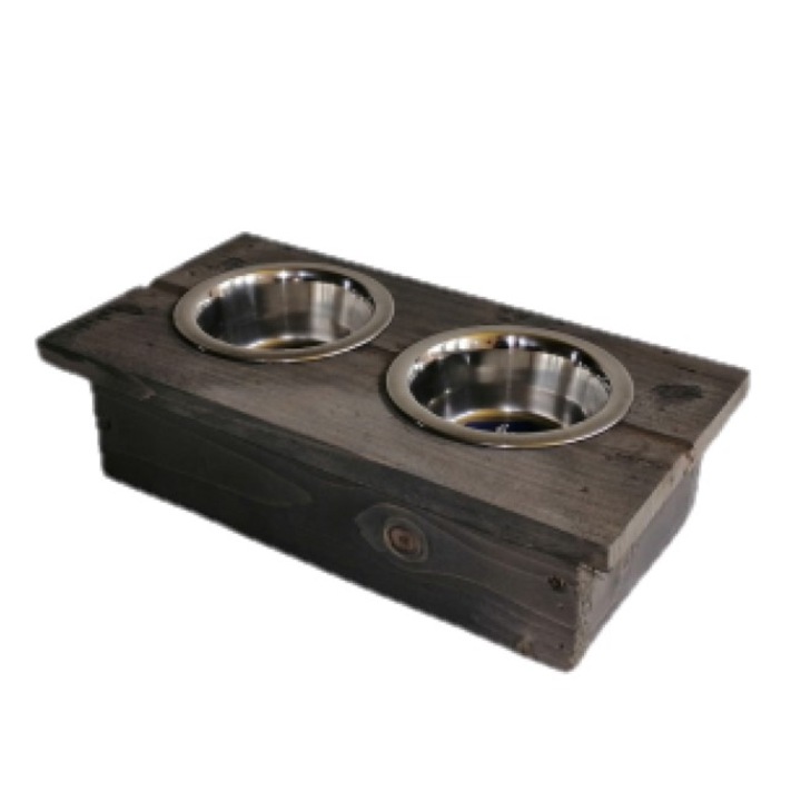 Set 2 x Bol pentru animale de companie, Negru/Argintiu