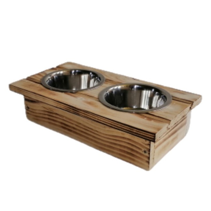 Set 2 x Bol pentru animale de companie, Bej/Argintiu