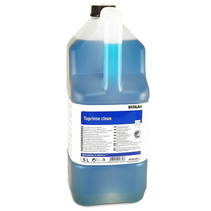 Aditiv de clatire profesional TOPRINSE CLEAN, 5L, ECOLAB, pentru masinile de spalat vase industriale