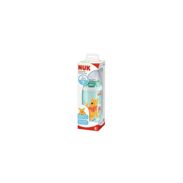 Cana NUK Active Disney Winnie, cu tetina de invatare, 12 luni+, 300 ml, Verde