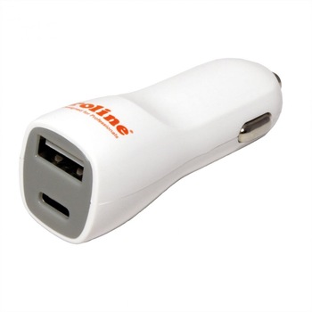 Incarcator auto cu Quick/Fast Charge (incarcare rapida) 1 x USB-A + 1 x USB-C, Roline 19.07.1053 Incarcator auto cu Quick/Fast Charge (incarcare rapida) 1 x USB-A + 1 x USB-C, Roline 19.07.1053