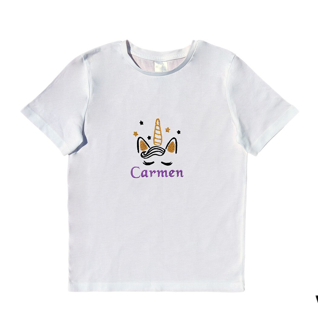 Tricou copii, LWS, bumbac organic, brodat, model unicorn Carmen, Alb