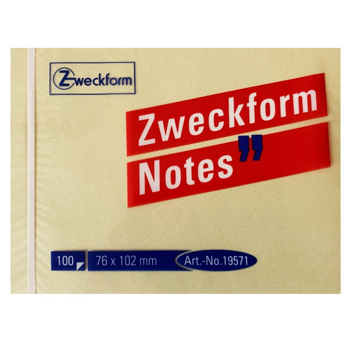 Notite adezive Zweckform 19571, 76 x 102 mm, 100 file/ set, 12 seturi, 1200 file/ pachet, galben pai