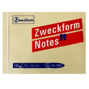 Notite adezive Zweckform 19571, 76 x 102 mm, 100 file/ set, 12 seturi, 1200 file/ pachet, galben pai Notite adezive Zweckform 19571, 76 x 102 mm, 100 file/ set, 12 seturi, 1200 file/ pachet, galben pai