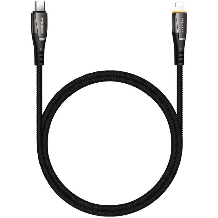 Кабел за данни Mcdodo Porsche Series PD Type-C to Lightning, 1.2 м, LED индикатор, Black