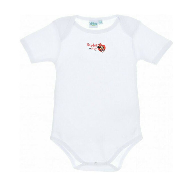 Body maneca scurta, Minnie, Tuesday, alb