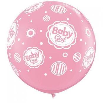 Set 2 Baloane jumbo 36'' roz inscriptionat Baby Girl, Qualatex Set 2 Baloane jumbo 36'' roz inscriptionat Baby Girl, Qualatex