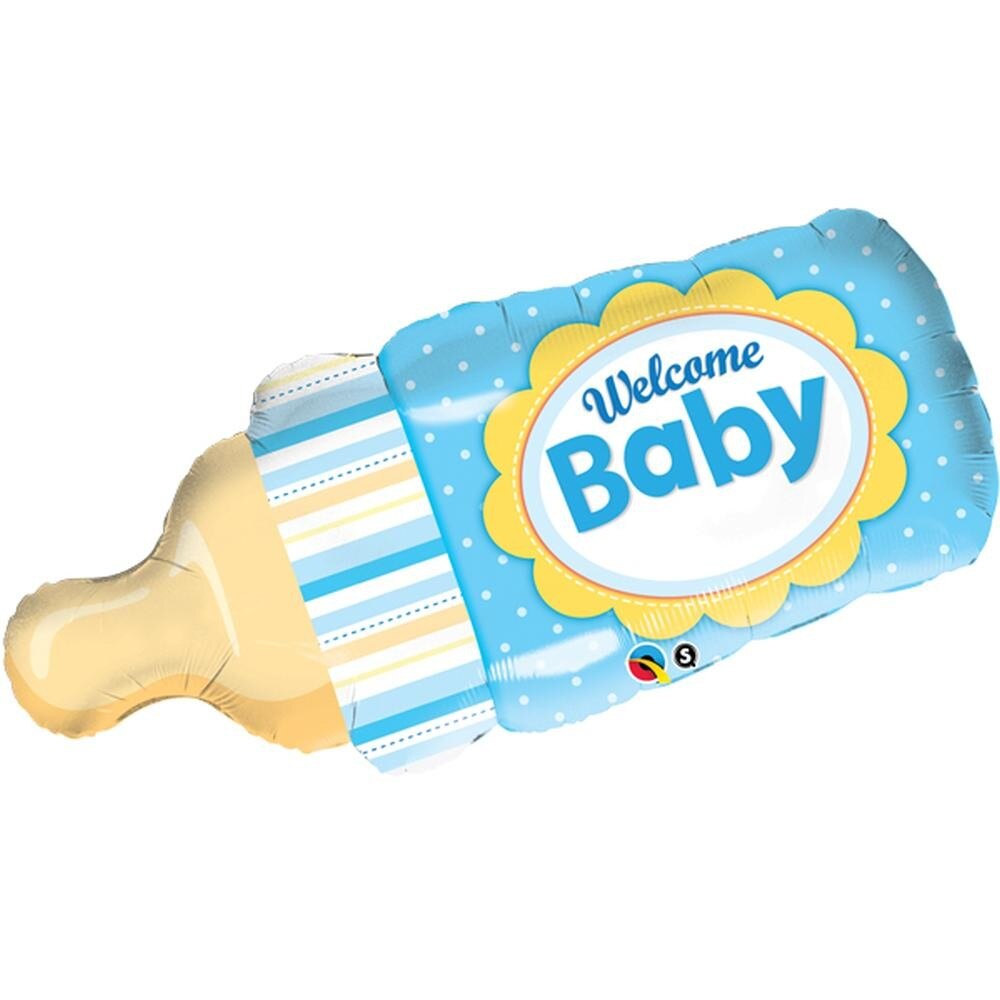 Balon Folie Welcome Baby Baiat 99 cm, Qualatex, 1 buc