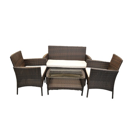 Set mobilier gradina, Canapea, 2 Fotolii, Masa, Wenge, AL1015B