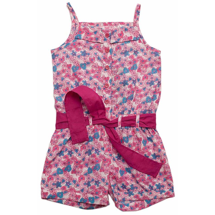 Летен гащеризон с къси панталонки Mimi, 4 години, 104 см, памук, Многоцветен