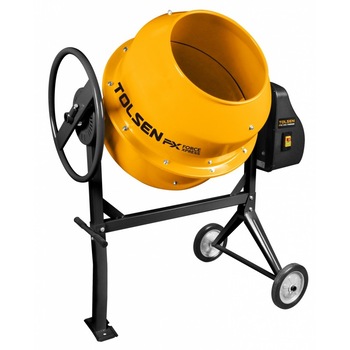 Betoniera Tolsen, 850 W, 200 l, 2650 rpm, 61 kg, Galben Betoniera Tolsen, 850 W, 200 l, 2650 rpm, 61 kg, Galben