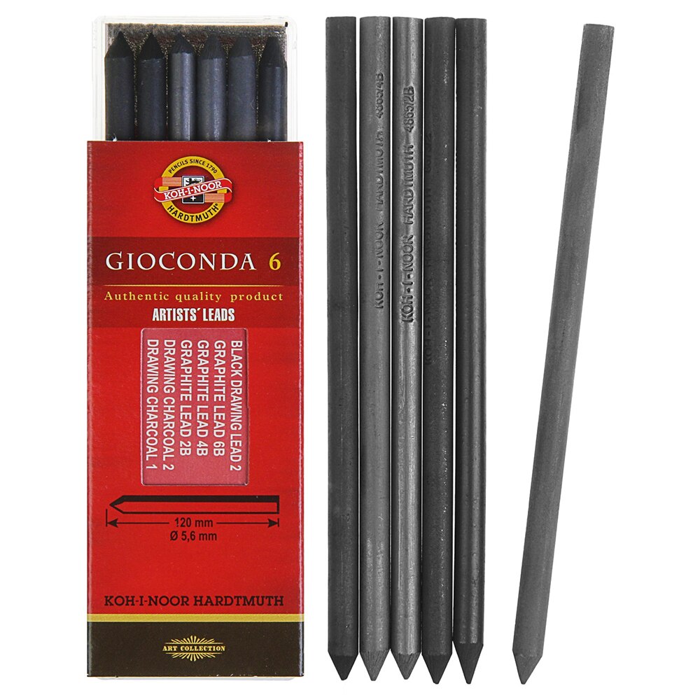 Set 6 mine asortate Gioconda pentru arta, Koh-I-Noor, 5.6 mm