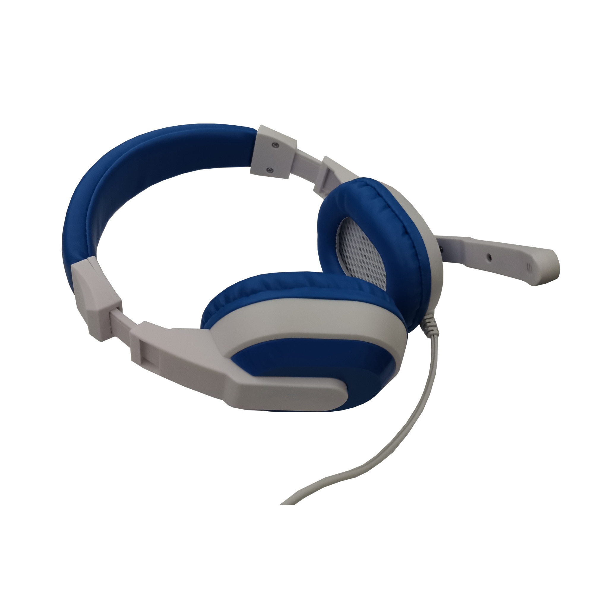 Casti cu fir elSales ELS-782 cu microfon, reglabile , Dynamic Sound , Pure Bass , alb/albastru