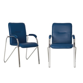 Set 2 scaune vizitator SAMBA Soft, Albastru piele ecologica, Ergonica Set 2 scaune vizitator SAMBA Soft, Albastru piele ecologica, Ergonica